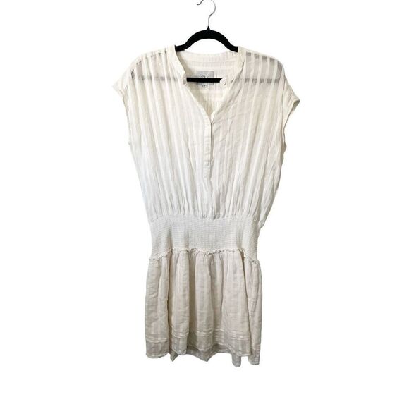 Rails Angelina White Linen Blend Striped‎ Sleeveless Mini Dress Size Small - Picture 2 of 6